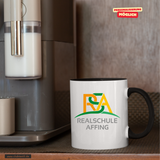 CT Tasse - schwarz - Realschule Affing - Logo farbig
