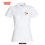Clique BASIC Polo - Damen - weiß - Druck beidseitig - Oskar-Schwenk-Schule - Logo