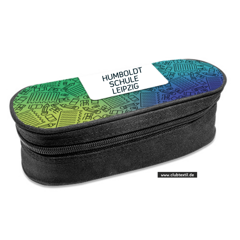 CT Stiftebox - blau - Humboldtschule Leipzig - Schriftzug