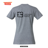 Clique BASIC T- Damen - grau meliert - beidseitig bedruckt -  Maria Theresia Gymnasium Augsburg