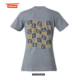 Clique BASIC T- Damen - grau meliert - beidseitig bedruckt - back print - Maria Theresia Gymnasium Augsburg