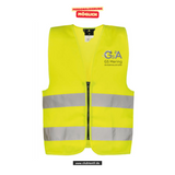 Korntex Warnweste Kids - neon - Grundschule Amberieu Mering - Logo schwarz