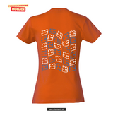 Clique BASIC T- Damen - blutorange - beidseitig bedruckt - back print - Maria Theresia Gymnasium Augsburg