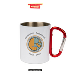 CT Edelstahl-Tasse mit Karabiner Trek - weiß - Glonntal Realschule - Logo farbig