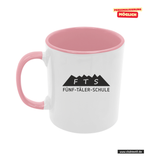 CT Tasse - rosa - 5-Täler-Schule - Logo schwarz