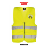 Korntex Warnweste Kids - neon - Mittelschule Metten - Logo schwarz