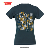 Clique BASIC T- Damen - dark navy - beidseitig bedruckt - back print - Maria Theresia Gymnasium Augsburg
