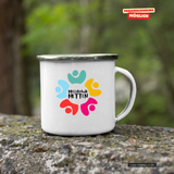 CT Emailletasse - weiß - Mittelschule Metten - Logo farbig
