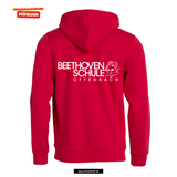 BASIC Hoody - Kinder - rot - Druck beidseitig - Beethovenschule Offenbach