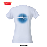 Clique BASIC T- Damen - weiß - beidseitig bedruckt - V3 - St. Bonaventura Dillingen Gymnasium