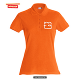 Clique BASIC Polo - Damen - blutorange - Druck beidseitig - back print - Maria Theresia Gymnasium Augsburg