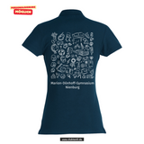 Clique BASIC Polo - Damen - navy- Druck beidseitig - Marion Dönhoff Gymnasium
