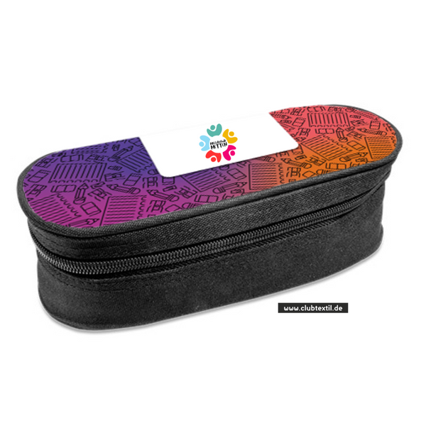 CT Stiftebox - rosa - Mittelschule Metten - Logo bunt
