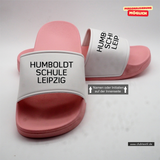 CT Badelatschen - rosa/weiß - Humboldtschule Leipzig - Schriftzug