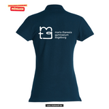 Clique BASIC Polo - Damen - dark navy - Druck beidseitig - Maria Theresia Gymnasium Augsburg