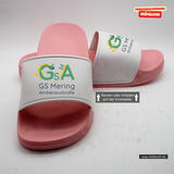 CT Badelatschen - rosa/weiß - Grundschule Ambérieu Mering - Logo bunt
