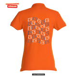 Clique BASIC Polo - Damen - blutorange - Druck beidseitig - back print - Maria Theresia Gymnasium Augsburg