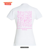 Clique BASIC Polo - Damen - weiß - Druck beidseitig - Marion Dönhoff Gymnasium - Logo rosa