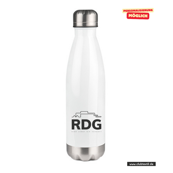 CT Thermoflasche - 500ml - weiß - Rudolf Diesel Gymnasium Augsburg - Schriftzug