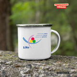 CT Emailletasse - weiß - Lichtenstein-Rother-Grundschule Augsburg - Logo
