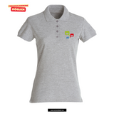 Clique BASIC Polo - Damen - grau meliert - Druck beidseitig - Oskar-Schwenk-Schule - Logo