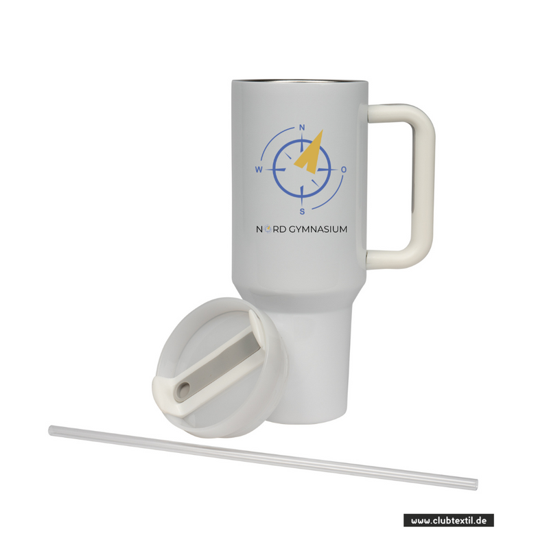 CT Edelstahl-Thermobecher - 1100ml - StanleyCup - NORD Gymnasium Potsdam - Logo bunt