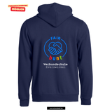 Clique BASIC Hoody Full zip - Uni - dark navy - beidseitig bedruckt - Verbundsschule Everswinkel