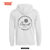 BASIC Hoody - Kinder - weiß - Druck beidseitig - einfarbig - Gebrüder-Montgolfier-Gymnasium Berlin