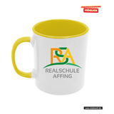 CT Tasse - gelb - Realschule Affing - Logo farbig