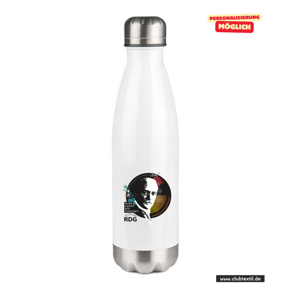 CT Thermoflasche - 500ml - weiß - Rudolf Diesel Gymnasium Augsburg - Kopf Logo