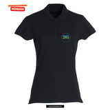 Clique BASIC Polo - Damen - schwarz - Druck beidseitig - Skiteam - Städtische Sekundarschule Straelen