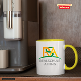 CT Tasse - gelb - Realschule Affing - Logo farbig