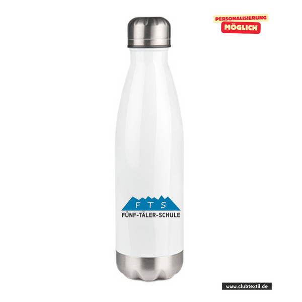 CT Thermoflasche - 500ml - weiß - 5-Täler-Schule - farbig