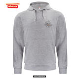 BASIC Hoody - Kinder - grau meliert - Druck beidseitig -  Max-und-Justine-Elsner-Schule