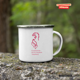 CT Emailletasse - weiß - Gymnasium bei St. Stephan - Logo