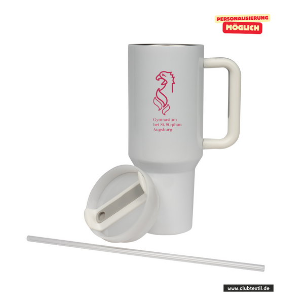 CT Edelstahl-Thermobecher - 1100ml - StanleyCup - Gymnasium bei St. Stephan - Logo rot