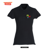 Clique BASIC Polo - Damen - schwarz- Druck beidseitig - Oskar-Schwenk-Schule - Logo