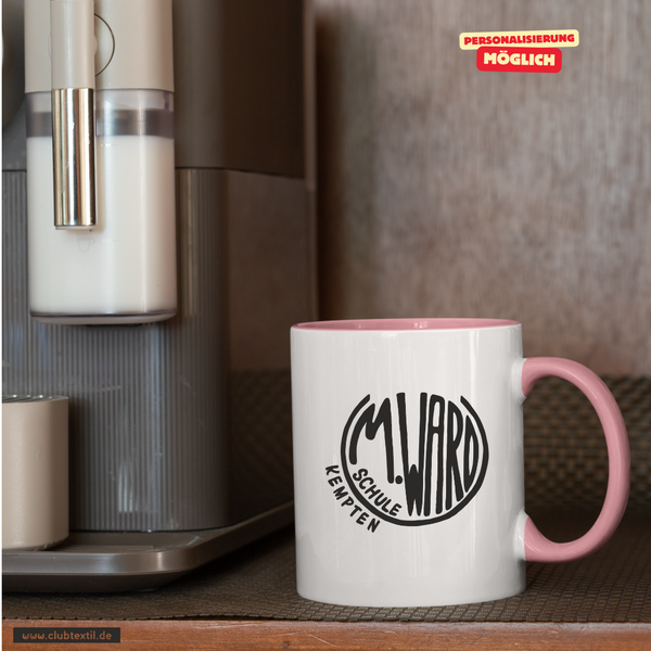 CT Tasse - rosa - Maria-Ward-Schule Kempten - Logo schwarz