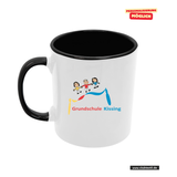 CT Tasse - schwarz - Grundschule Kissing - Logo bunt