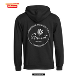 BASIC Hoody - Kinder - schwarz - Druck beidseitig - einfarbig - Gebrüder-Montgolfier-Gymnasium Berlin