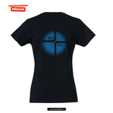 Clique BASIC T- Damen - schwarz - beidseitig bedruckt - V3 - St. Bonaventura Dillingen Gymnasium