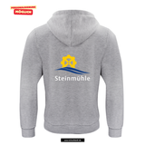 BASIC Hoody - Kinder - grau meliert - Druck beidseitig - Steinmühle Marburg
