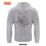 BASIC Hoody - Kinder - grau meliert - Druck beidseitig -  Max-und-Justine-Elsner-Schule