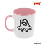 CT Tasse - rosa - Realschule Affing - Logo schwarz