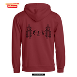 BASIC Hoody - Unisex - bordeaux - Druck beidseitig - Robert Schumann Gymnasium