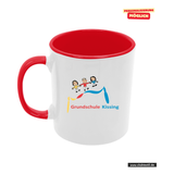 CT Tasse - rot - Grundschule Kissing - Logo bunt