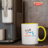 CT Tasse - gelb - Grundschule Kissing - Logo bunt