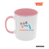 CT Tasse - rosa - Grundschule Kissing - Logo bunt