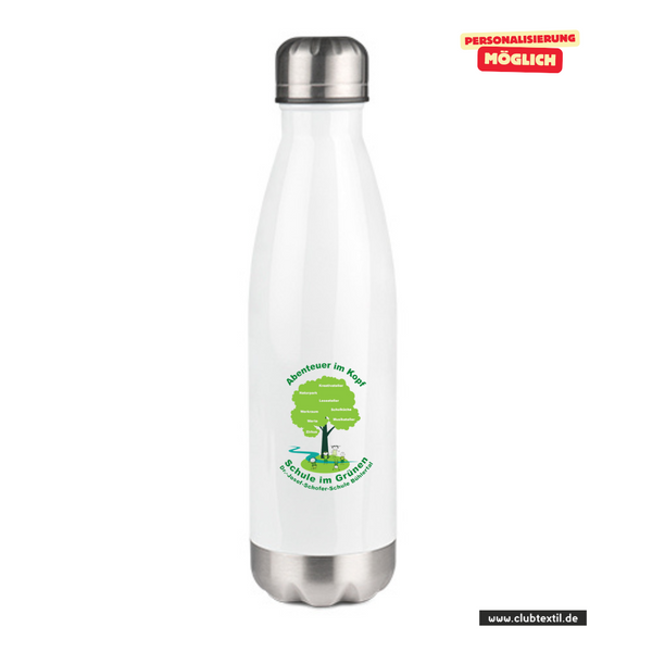 CT Thermoflasche - 500ml - weiß - Dr.-Josef-Schofer-Schule - Logo farbig