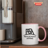 CT Tasse - rosa - Realschule Affing - Logo schwarz